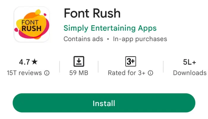 Font Rush App
